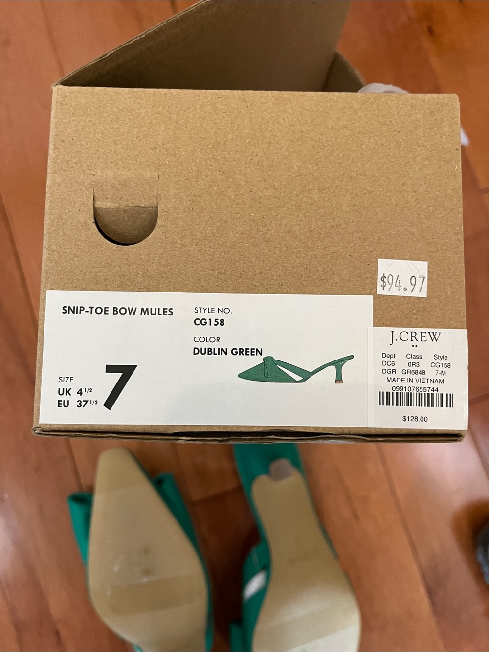 J. Crew Emerald snip toe Bow Mules - Picture 3 of 3